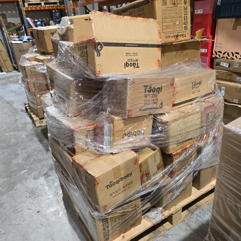 PALLET OF APPROXIMATELY 20 BOXES OF ASSORTED TAOQI BABY PRODUCTS INCLUDING BABY CHILD SAFETY CORNER GUARDS , BOTTLE TEATS AND STRAW & CLEANING BRUSH
