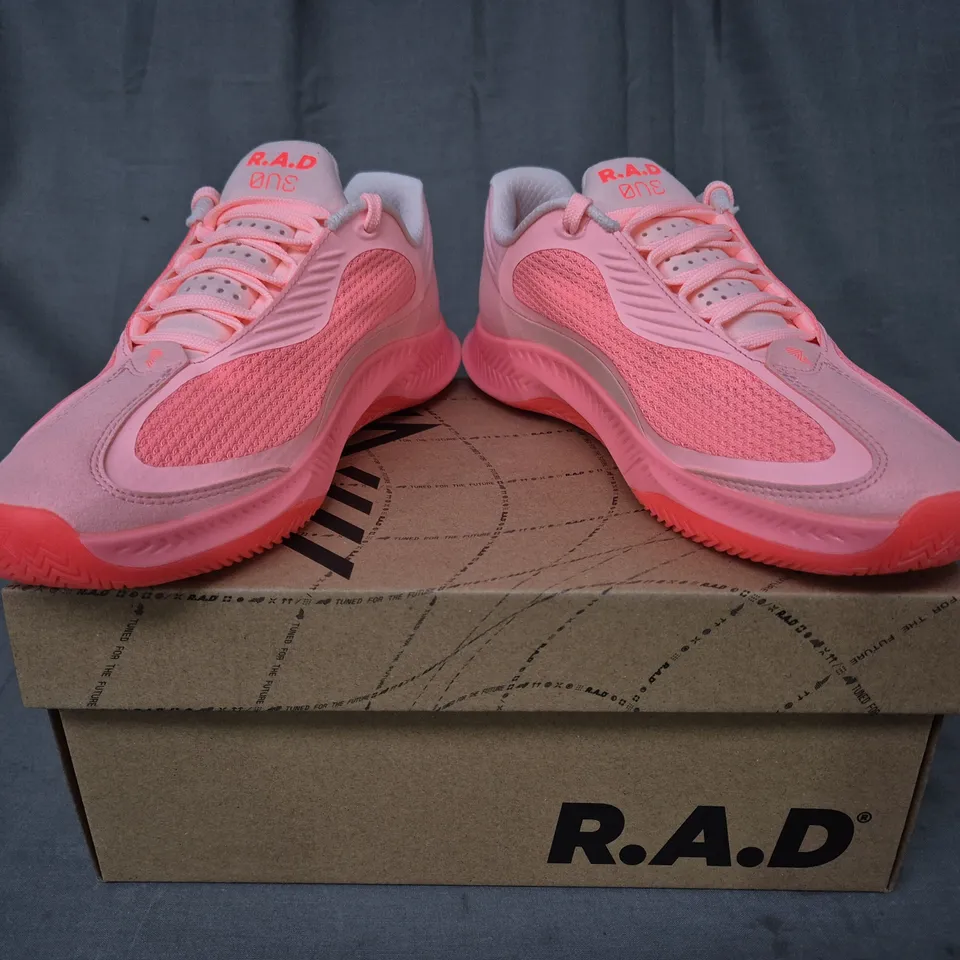 BOXED PAIR OF R.A.D ONE NEON FLARE SHOES IN PINK UK SIZE 5