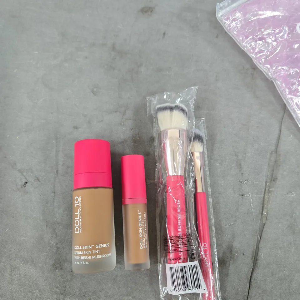 DOLL 10 BEAUTY DOLL SKIN GENIUS SERUM SKIN TINT BUNDLE + BRUSH SET