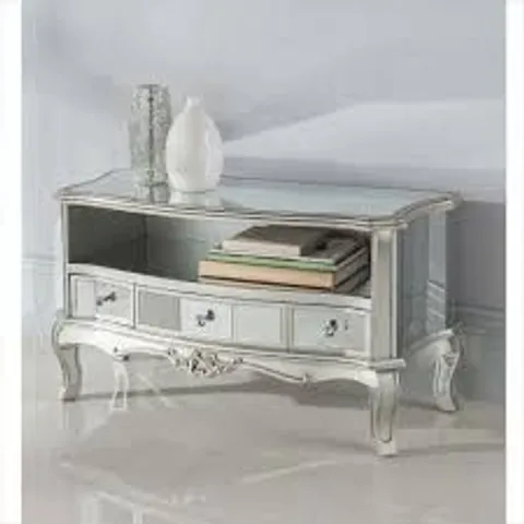 BRAND NEW HOMESDIRECT365 ARGENTE MIRRORED TELEVISION CABINET