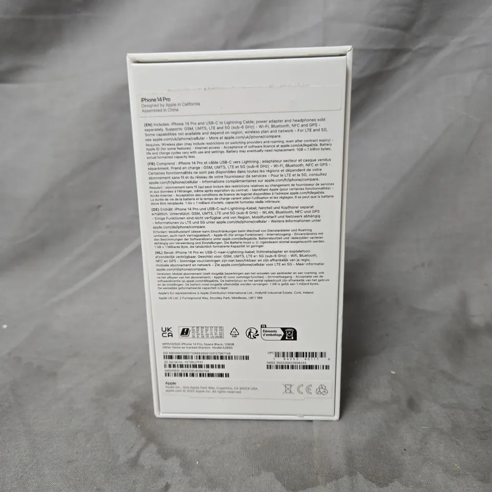 APPLE IPHONE 14 PRO – DAMAGED WITH CRACKED FRONT AND BACK, WITH ORIGINAL BOX