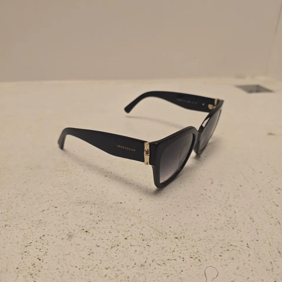LONGCHAMP SUNGLASSES – BLACK FRAME WITH GOLD-TONE HINGES