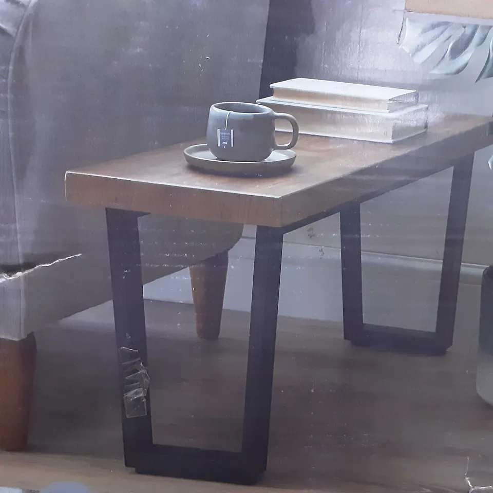 BOXED FREDDIE LONG SIDE TABLE - RUSTIC 
