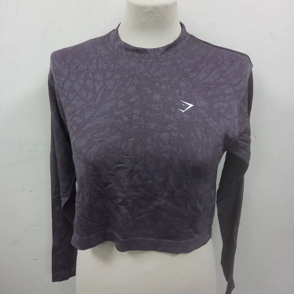 GYMSHARK CROPPED LONG SLEEVED TRAINING TOP - XS