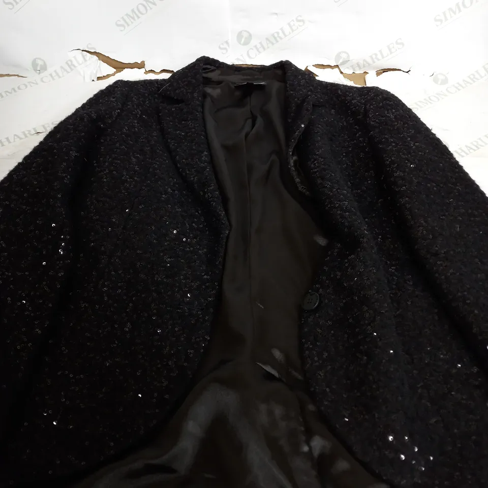 EMPORIO ARMANI SEQUIN BLACK BLAZER - SIZE 42