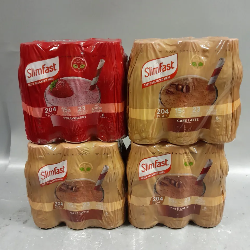 24 X SEALED SLIMFAST MEAL REPLACEMENT SHAKES IN STRAWBERRY & CAFÉ LATTE - 24 X 325ML - COLLECTION ONLY 