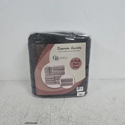 CASABELLA 2 PACK BATH SHEET BLACK