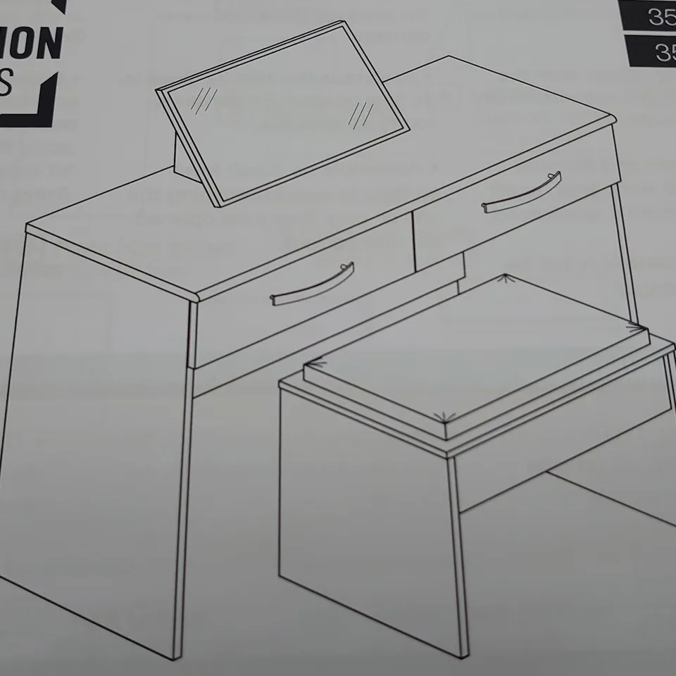 BRAND NEW BOXED HALLINGFORD DRESSER MIRROR STOOL (1 BOX)