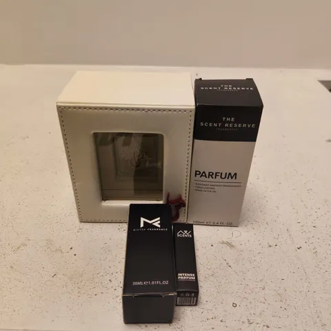 APPROXIMATELY 10 ASSORTED FRAGRANCES TO INCLUDE THE SCENT RESERVE, MISTER FRAGRANCE, INTENSE PARFUM ETC