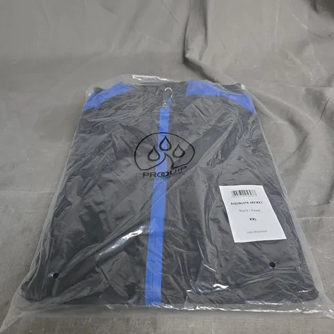 PROQUIP AQUALITE JACKET BLACK/ROYAL BLUE, XXL. BAGGED