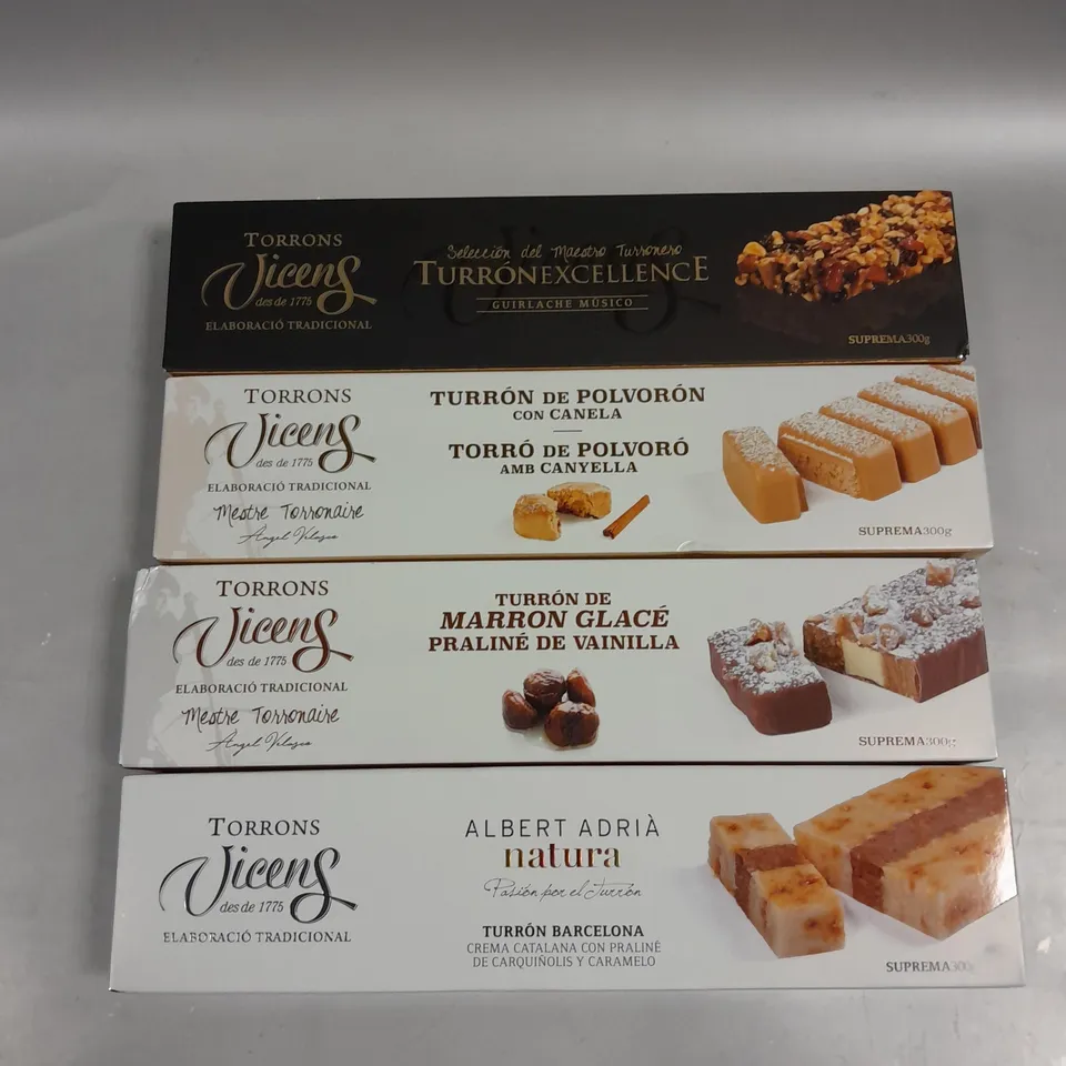 4 X TORRONS TRADITIONAL NOUGAT BARS - 4 X 300G