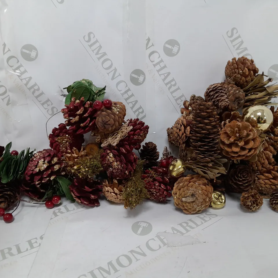 SET OF 3 FESTIVE PINECONE GARLANDS 120CM