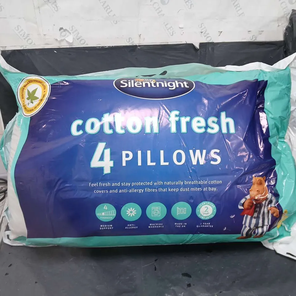 SILENTNIGHT COTTON FRESH 4 PILLOWS - MEDIUM 4 FIRMNESS