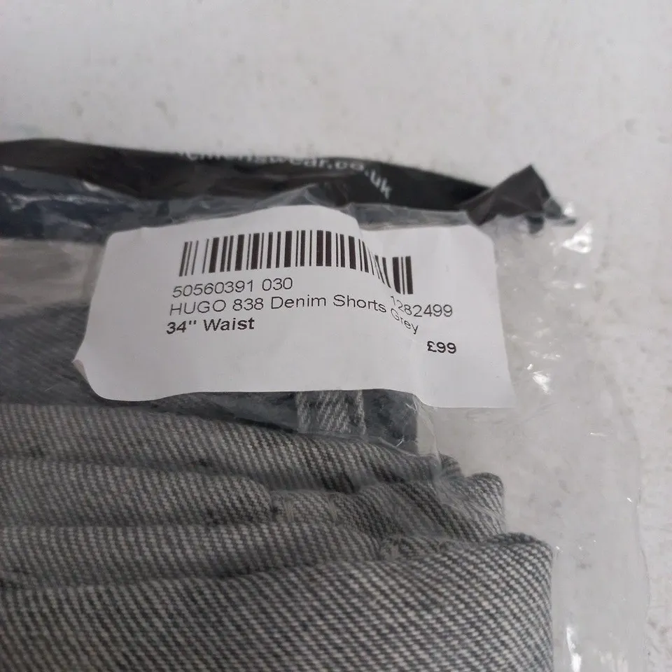 HUGO BOSS 838 DENIM SHORTS GREY 34" WAIST