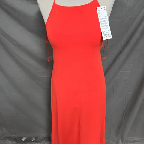 UNIQLO CREPE JERSEY CAMISOLE DRESS IN RED SIZE XS