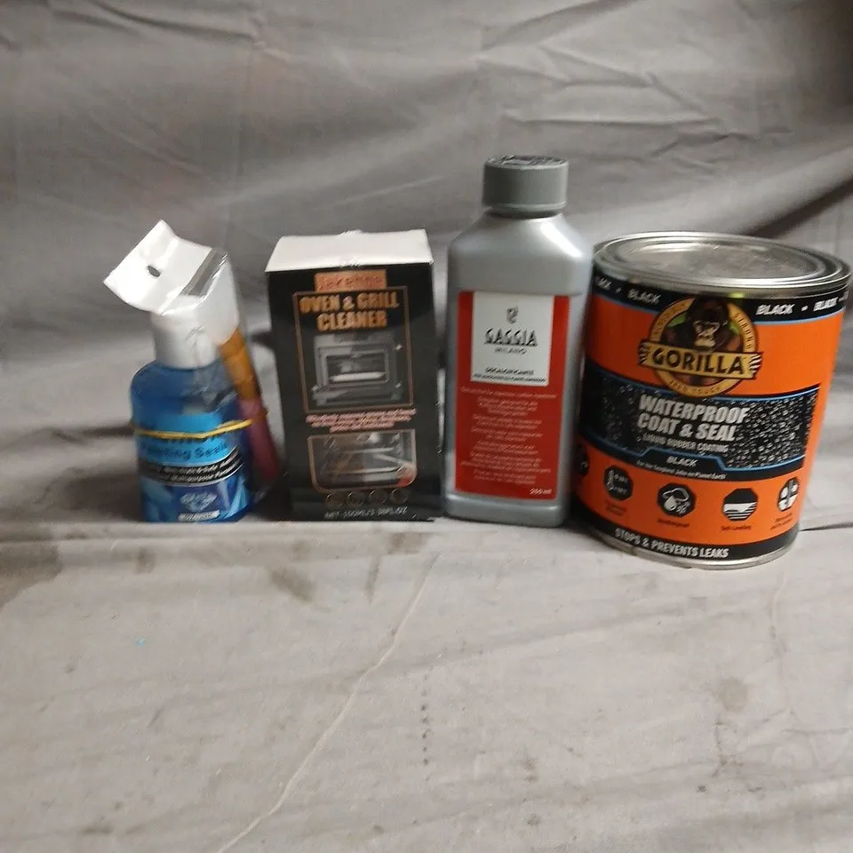APPROXIMATEY 15 HOUSEHOLD LIQUIDS TO INCLUDE GORILLA WATERPROOF COAT AND SEAL, OVEN & GRILL CLEANER AND DIAMOND PAINTING SEALER