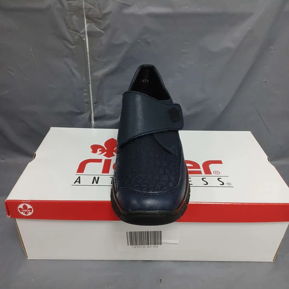 RIEKER LADIES VELCRO FASTENING SHOES BLUE SIZE EU 39