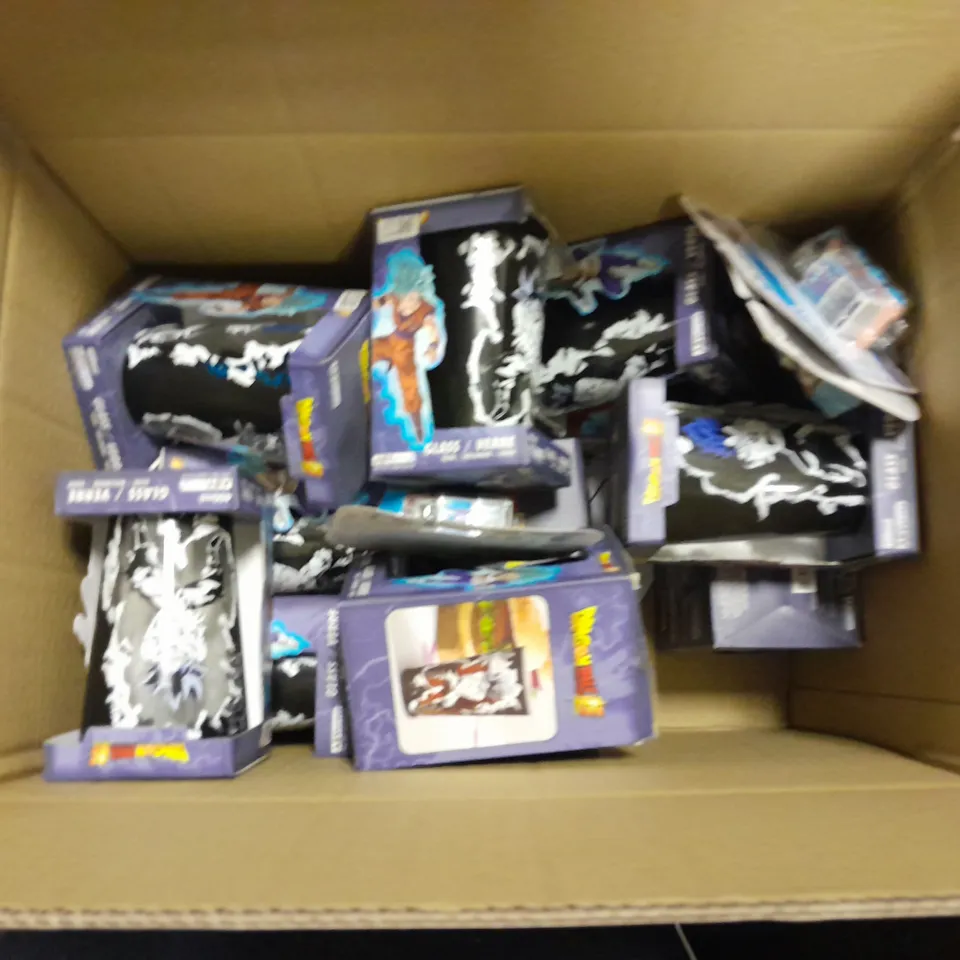 BOX OF APPROXIMATELY 15 ASSORTED ITEMS TO INCLUDE DRAGON BALL Z GLASSES AND THOMAS THE TANK ENGINE TOY