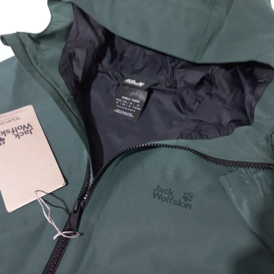 JACK WOLFSKIN WOMENS ZIP THROUGH JACKET IN GREEN - UK XL