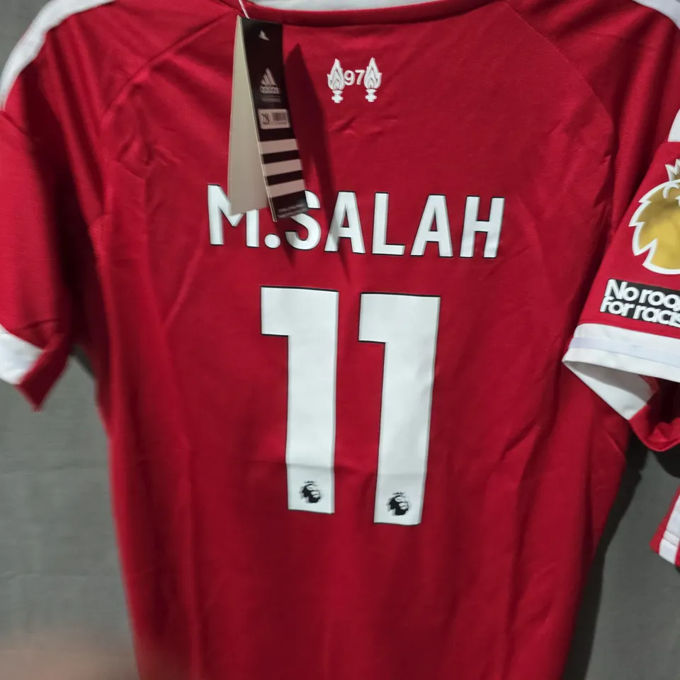 LIVERPOOL FC M. SALAH 11 HOME SHIRT + SHORTS – ADIDAS OFFICIAL LICENSED PRODUCT, SIZE UK 28