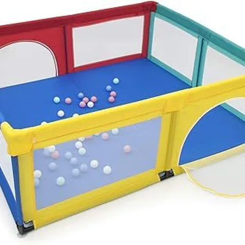 BOXED COSTWAY BABYJOY BABY PLAYPEN INFANT LARGE SAFETY PLAY CENTER YARD W/ 50 BALLS COLORFUL