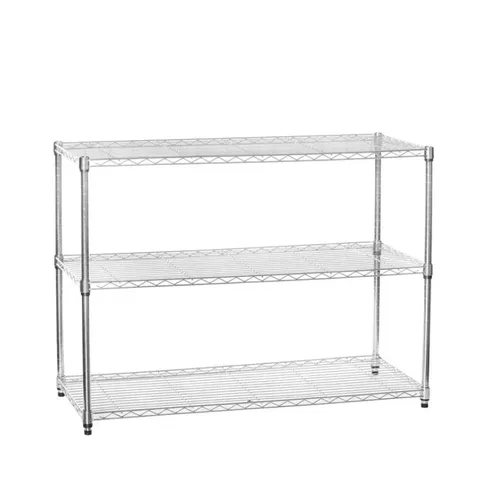 BOXED 3 TIER CHROME WIRE SHELVING UNIT (1 BOX)
