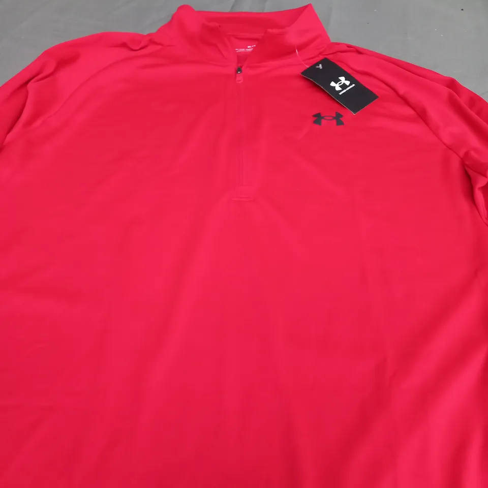 UNDER ARMOUR QUARTER ZIP IN RED - XL