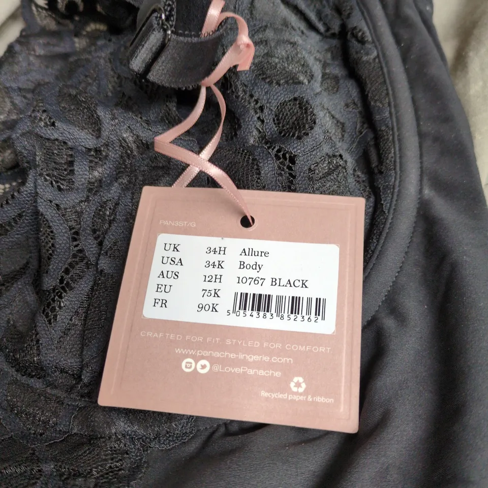 PANACHE ALLURE BODY BLACK LACE BODYSUIT, UK 34H