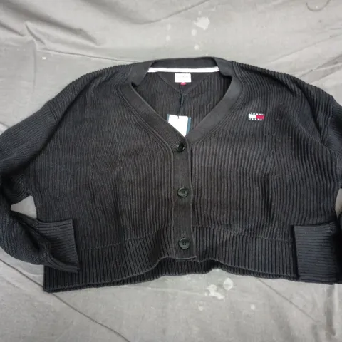 TOMMY JEANS BLACK KNIT CARDIGAN – MEN'S SIZE M