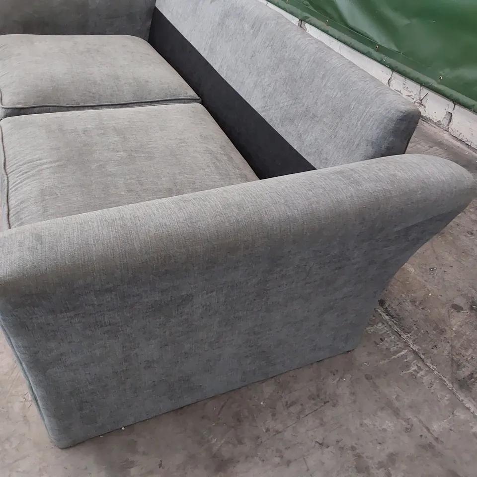 DESIGNER THREE SEATER SOFA GREY FABRIC 