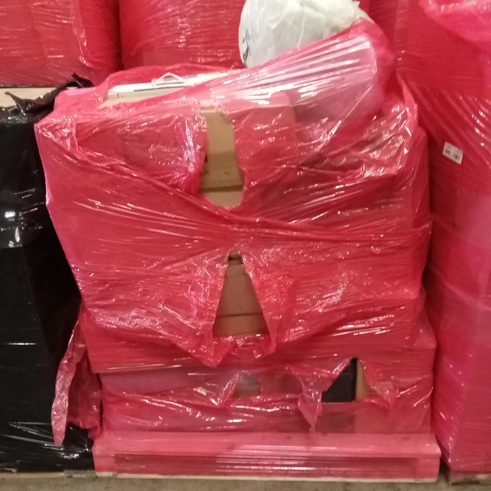 PALLET OF ASSORTED ITEMS INCLUDING: GARDEN TOOLS, ADHESIVE SHELF LINER, AIR COOLER ETC