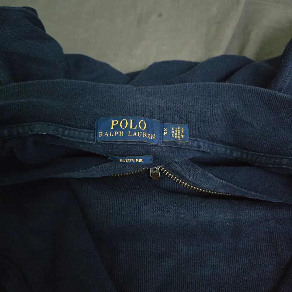 POLO RALPH LAUREN ESTATE RIB NAVY QUARTER-ZIP PULLOVER SIZE SMALL