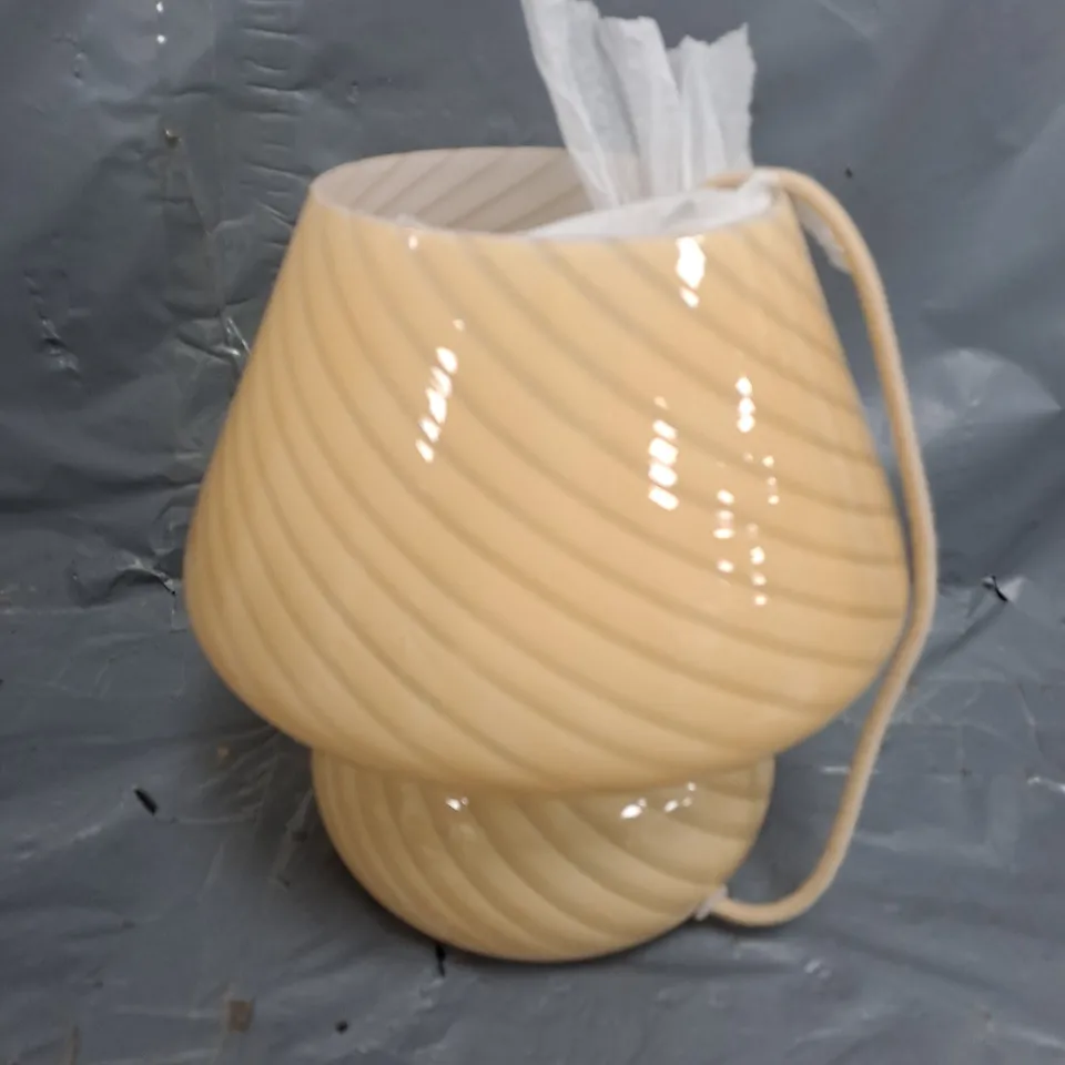 BOXED JOHN LEWIS GLASS MUSHROOM TABLE LAMP 