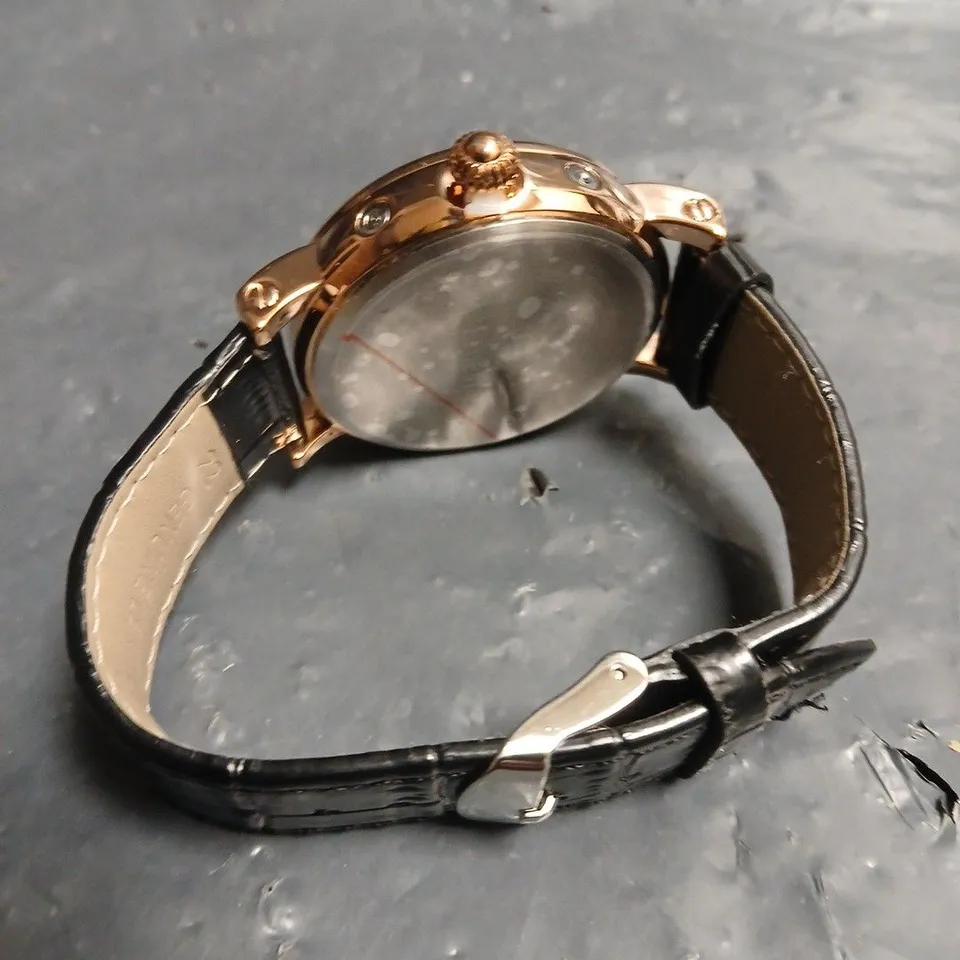 MENS ERNEST FERDINAND LEATHER STRAP WATCH