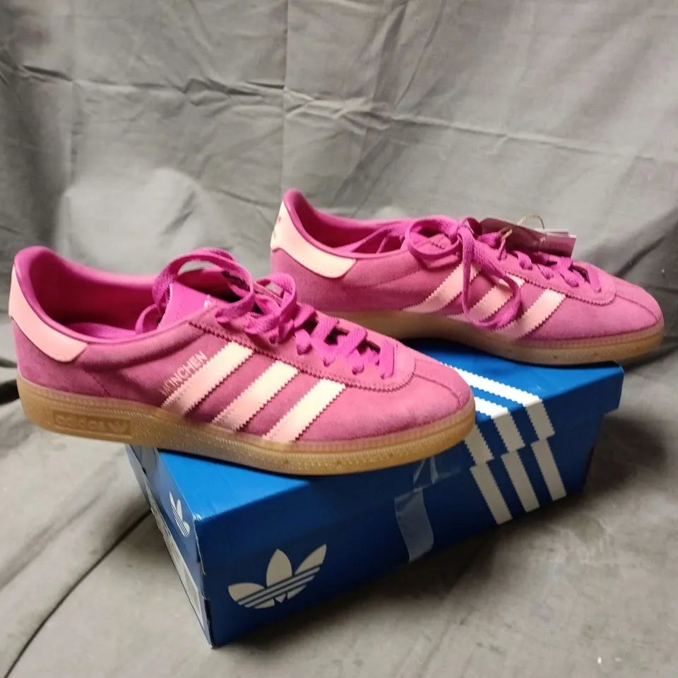 ADIDAS MUNCHEN PINK SUEDE SNEAKERS –  BOXED - WOMEN'S UK SIZE 5
