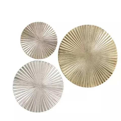 BOXED BOLTZE WALL OBJECT IKARUS 3 PIECES DECORATION GOLD METAL ABSTRACT AND GEOMETRIC (1 BOX)