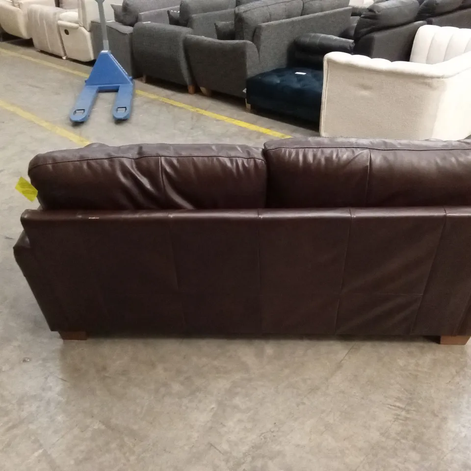 BAILEY ITALIAN LEATHER 3 SEATER SOFA - CHOCOLATE RRP £799