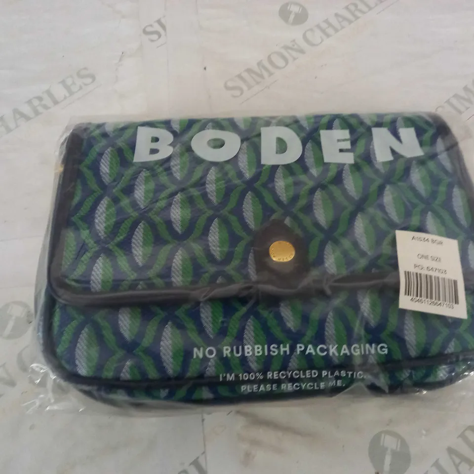 BODEN GREEN AND BLACK STRAPPED BAG