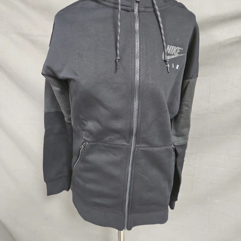 NIKE AIR HOODED ZIP UP JACKET IN BLACK SIZE S
