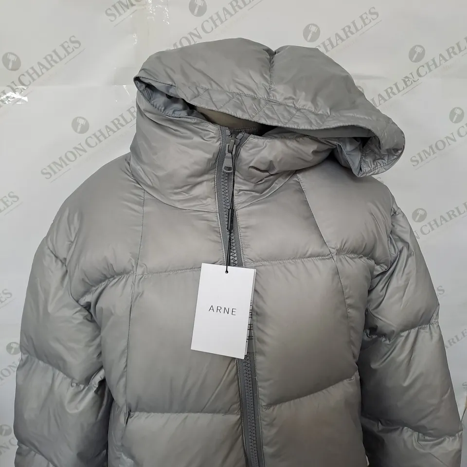 ARNE ZIPPED PADDED HOODED COAT SIZE S