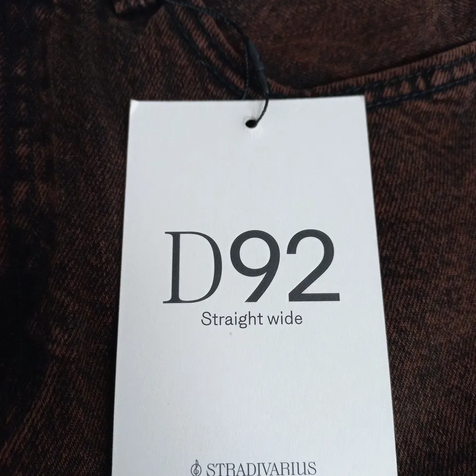STRADIVARIUS BROWN JEANS TROUSERS – D92 STRAIGHT WIDE (SIZE 38) - USED