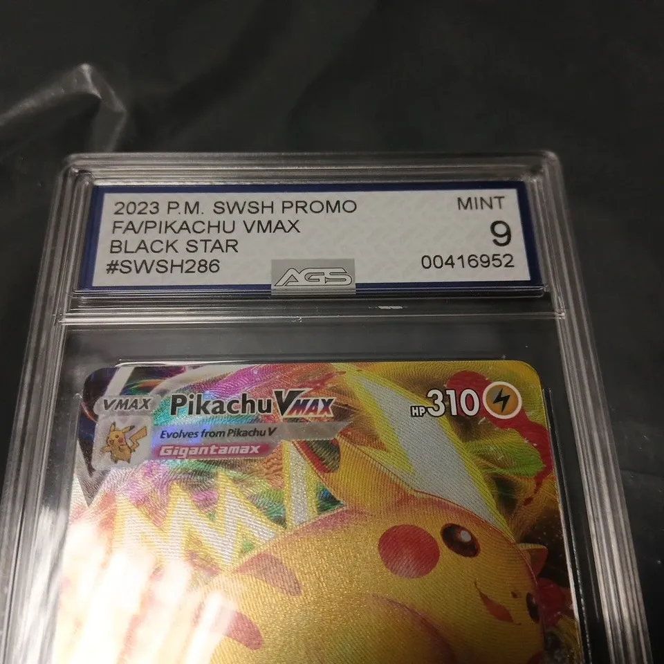 POKÉMON PIKACHU VMAX PROMO CARD – BLACK STAR (2023 SWSH PROMO), AGS MINT 9 SLAB