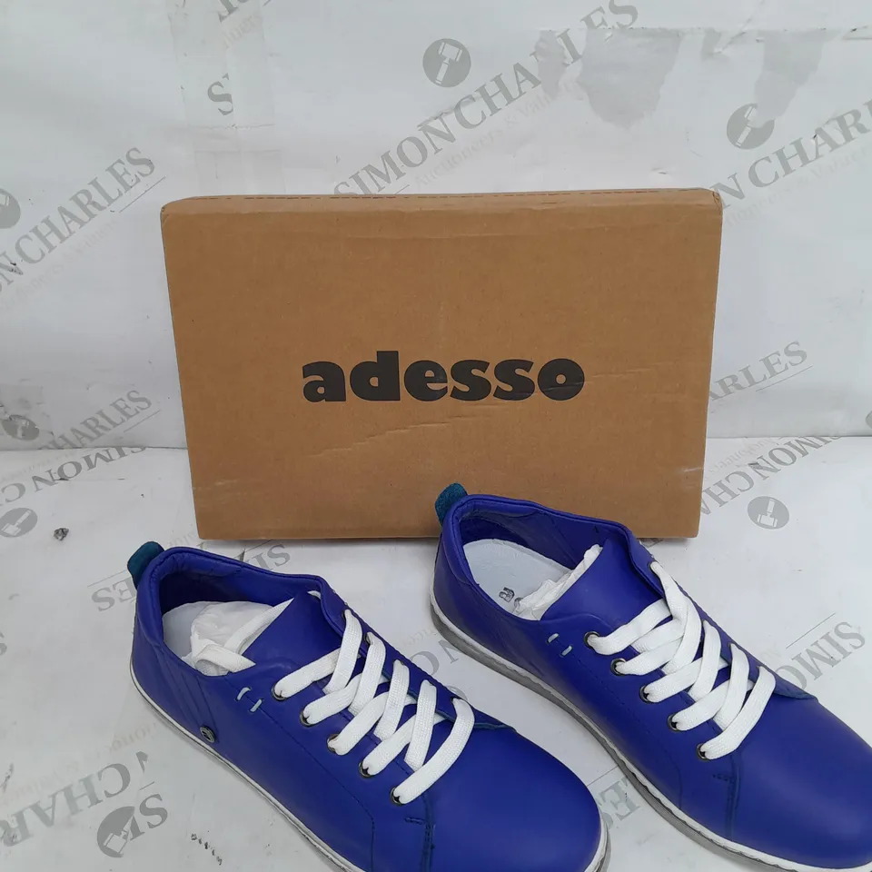 BOXED ADESSO ELECTRIC BLUE LACED TRAINER SIZE 6