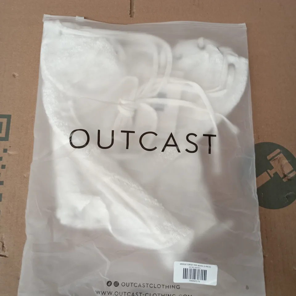 BAGGED OUTCAST ARDELLE CORSET TOP IN WHITE SIZE LARGE