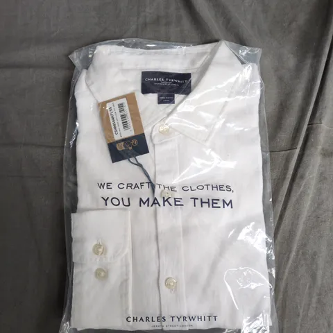 CHARLES TYRWHITT WHITE SHIRT – EXTRA SLIM FIT, LARGE (UK L)