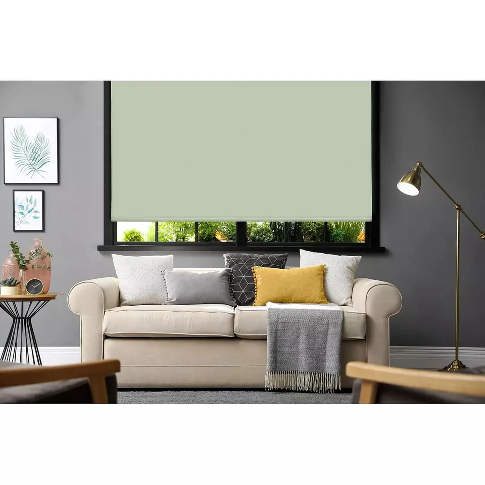 PLAIN BLACKOUT ROLLER BLIND - 60X160CM - SAGE 