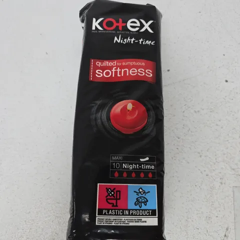 8 X KOTEX MAXI NIGHT-TIME PADS - 10 PADS PER PACK