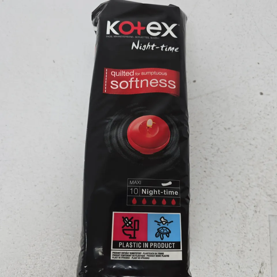 8 X KOTEX MAXI NIGHT-TIME PADS - 10 PADS PER PACK 