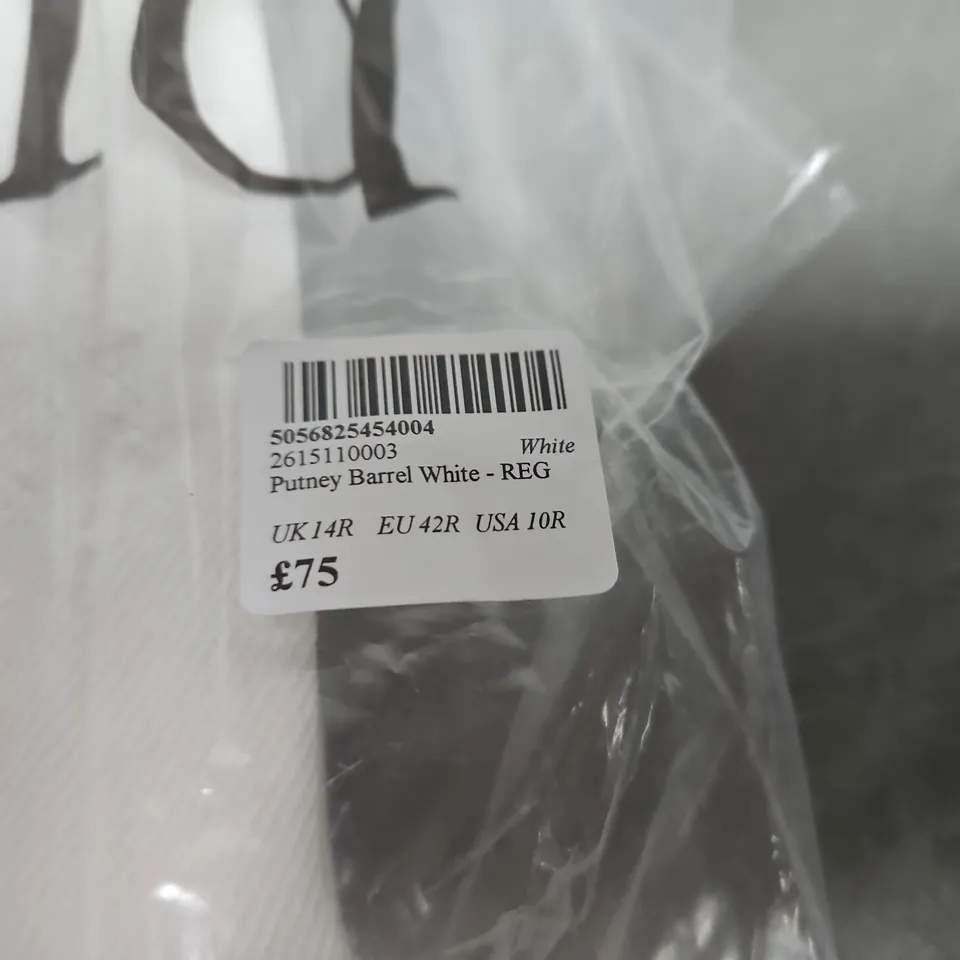 NOBODY'S CHILD WHITE PUTNEY BARREL TROUSERS – UK 14