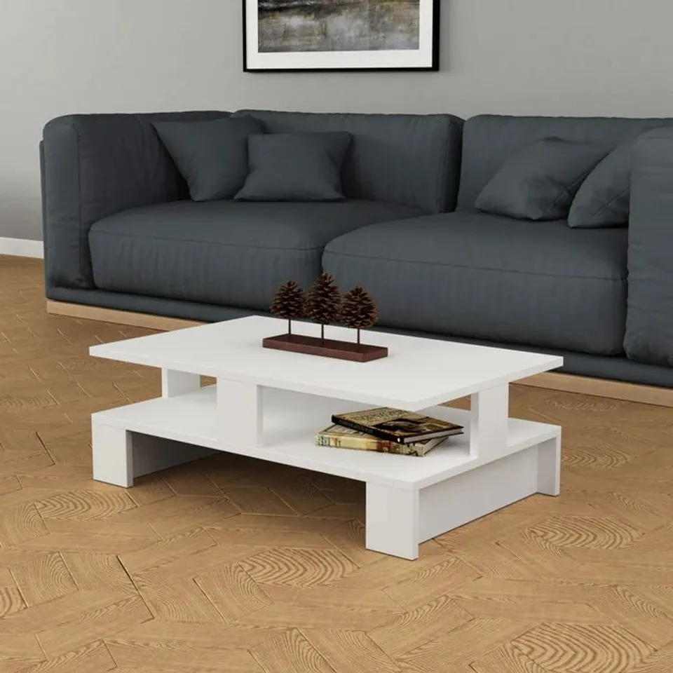 BOXED MANSU MODERN COFFEE TABLE MULTIPURPOSE H 27.5CM 